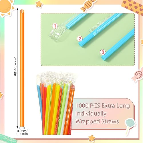 Miniatura 9 de Gerrii 1000 popotes de plástico negro a granel envueltos individualmente, pajitas de cóctel extra largas desechables para fiestas, restaurantes,