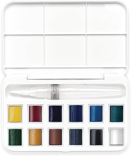 Miniatura 6 de Winsor  Newton - Cotman - Juego de acuarelas 12 medias pastillas y pincel