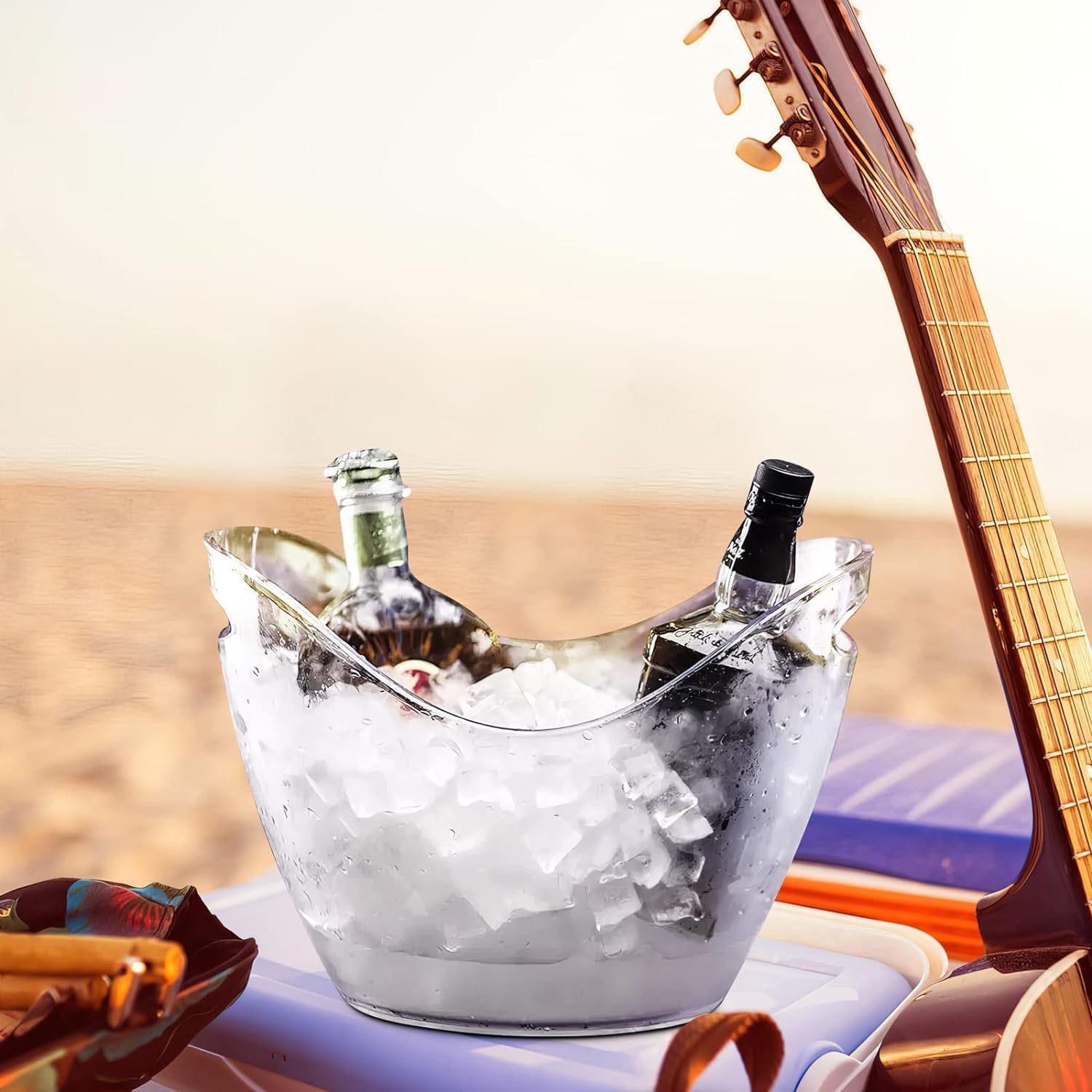 Lot de 4 seaux à glace de 4 l - Seau à champagne - Seau à glace - Seau à vin - Seau à champagne - Récipient de conservation pour fruits et légumes