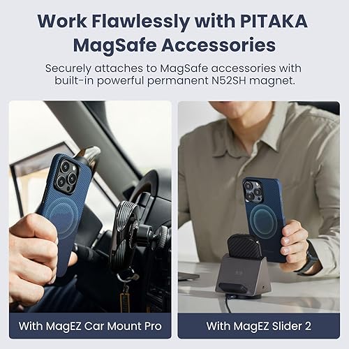 Miniatura 9 de pitaka Funda para iPhone 15 Pro compatible con MagSafe, funda delgada y ligera para iPhone 15 Pro de 6.1 pulgadas con una sensación táctil sin