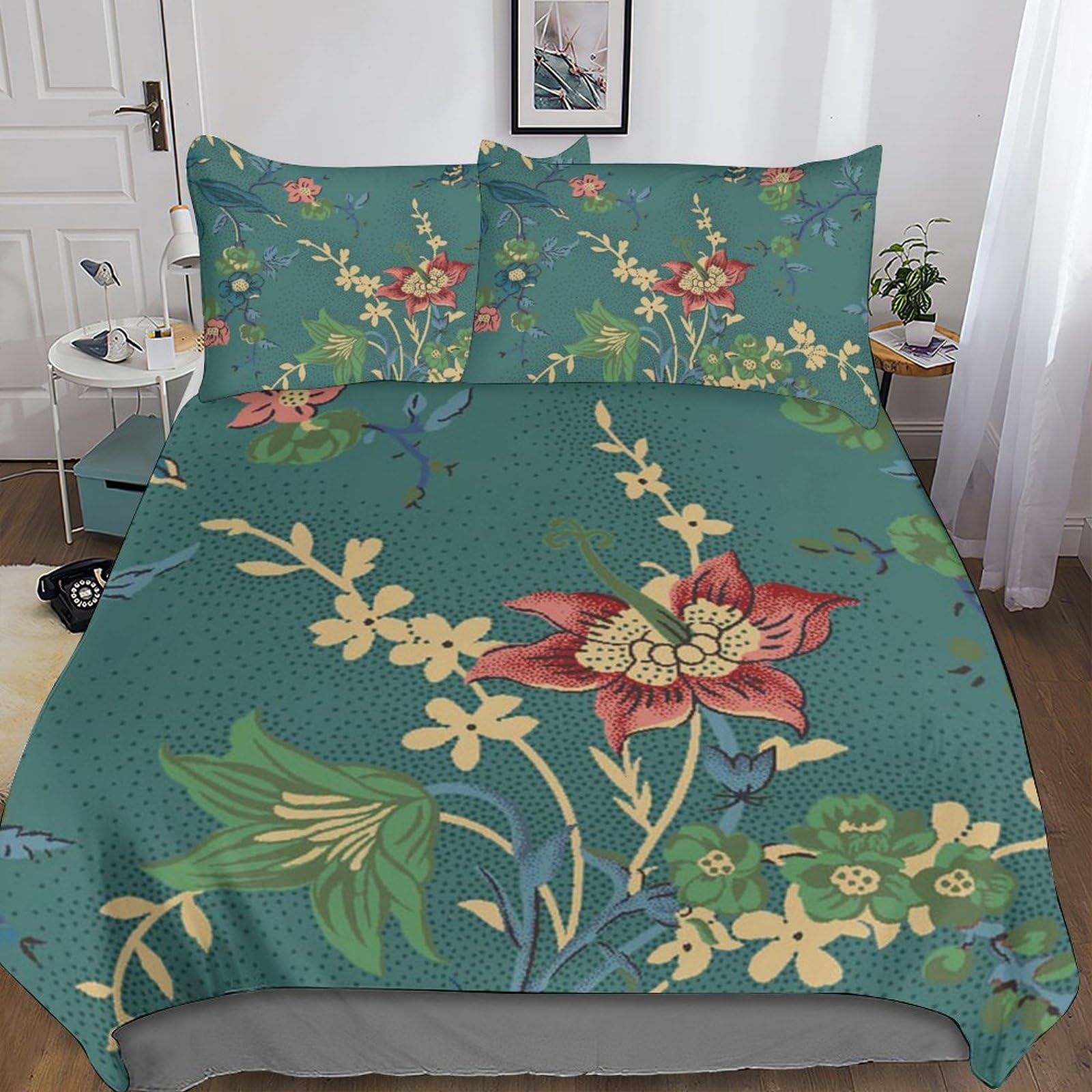 Housse de couette floral painting anti-acarien et hypoallergénique pour enfants