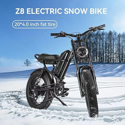 Miniatura 2 de PHNHOLUN Motocicletas eléctricas 2023 de 750 W para adultos y hombres  Bicicleta de cross de 20 pulgadas con batería extraíble de 15 AH, 6 capas de