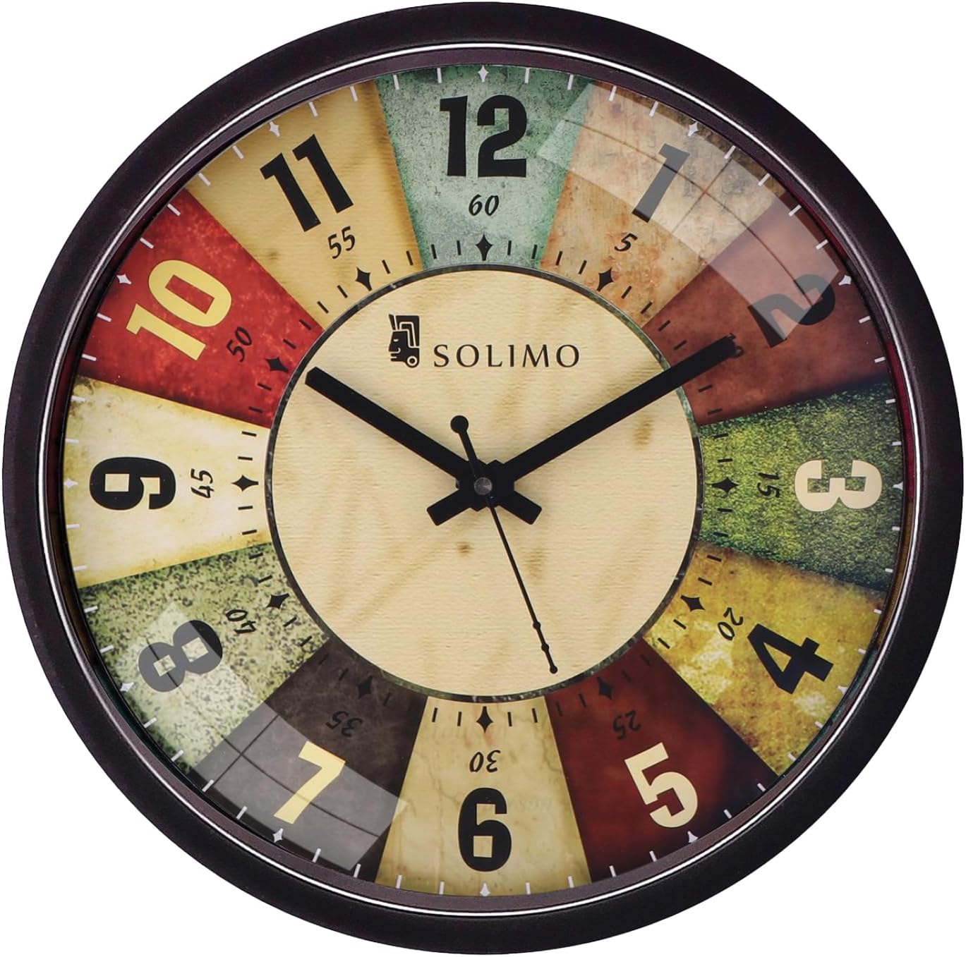 - Amazon Brand - Solimo 12-inch Plastic & Glass Analog Wall Clock - Classic Roulette (Silent Movement, Black Frame)