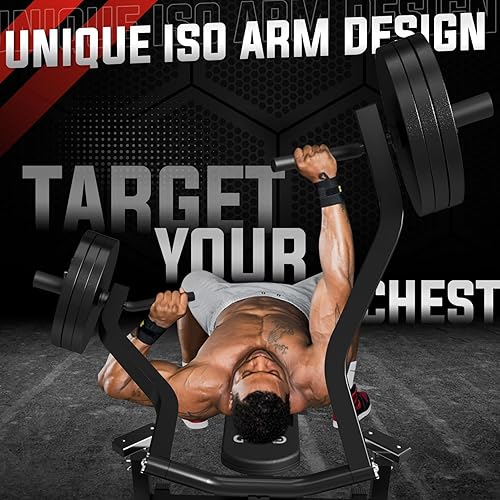 Miniatura 7 de GMWD - Máquina de prensa de pecho, máquina de prensa de banco de 1500 libras con clavija de banda, prensa de banco inclinada plana ajustable con