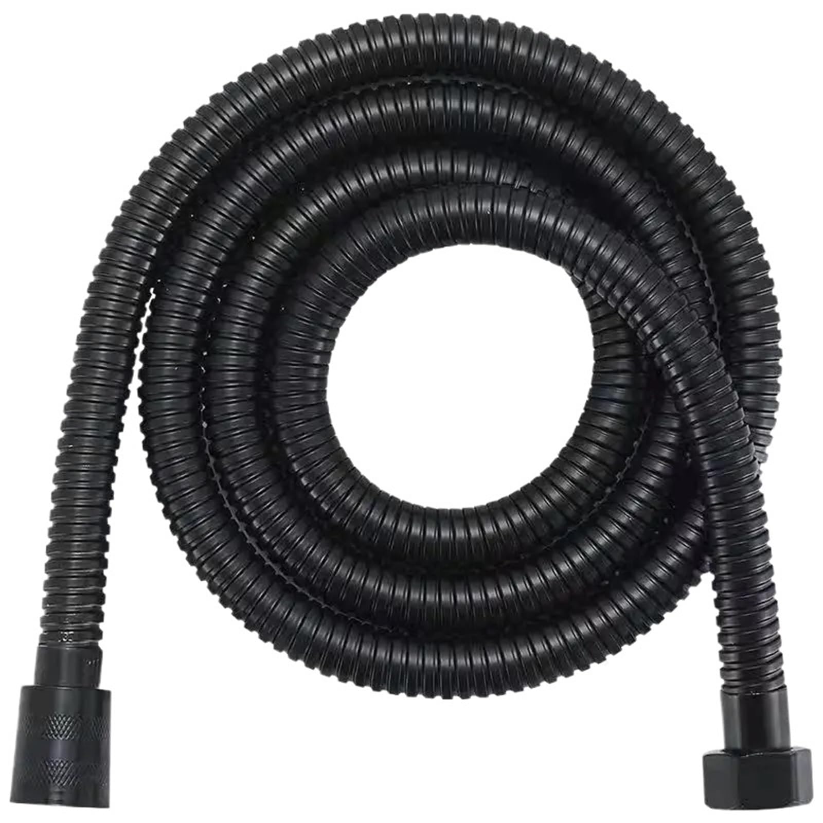 Shower Hose Stainless Steel 304 Corrugated Pipes for Shower and Bathroom 1.5m 2m Silver Black(Black,1.5m)
