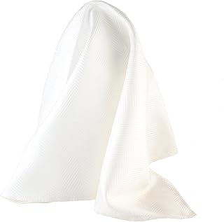 Royal Silk Off-White Herringbone Silk Pocket Square Full-Sized 16