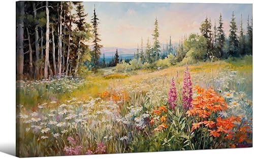 Miniatura 43 de Jefuzh Arte de pared de paisaje de naturaleza otoñal, póster de paisaje de árbol de bosque de otoño, hojas de arce retro, pintura al óleo, Vintage