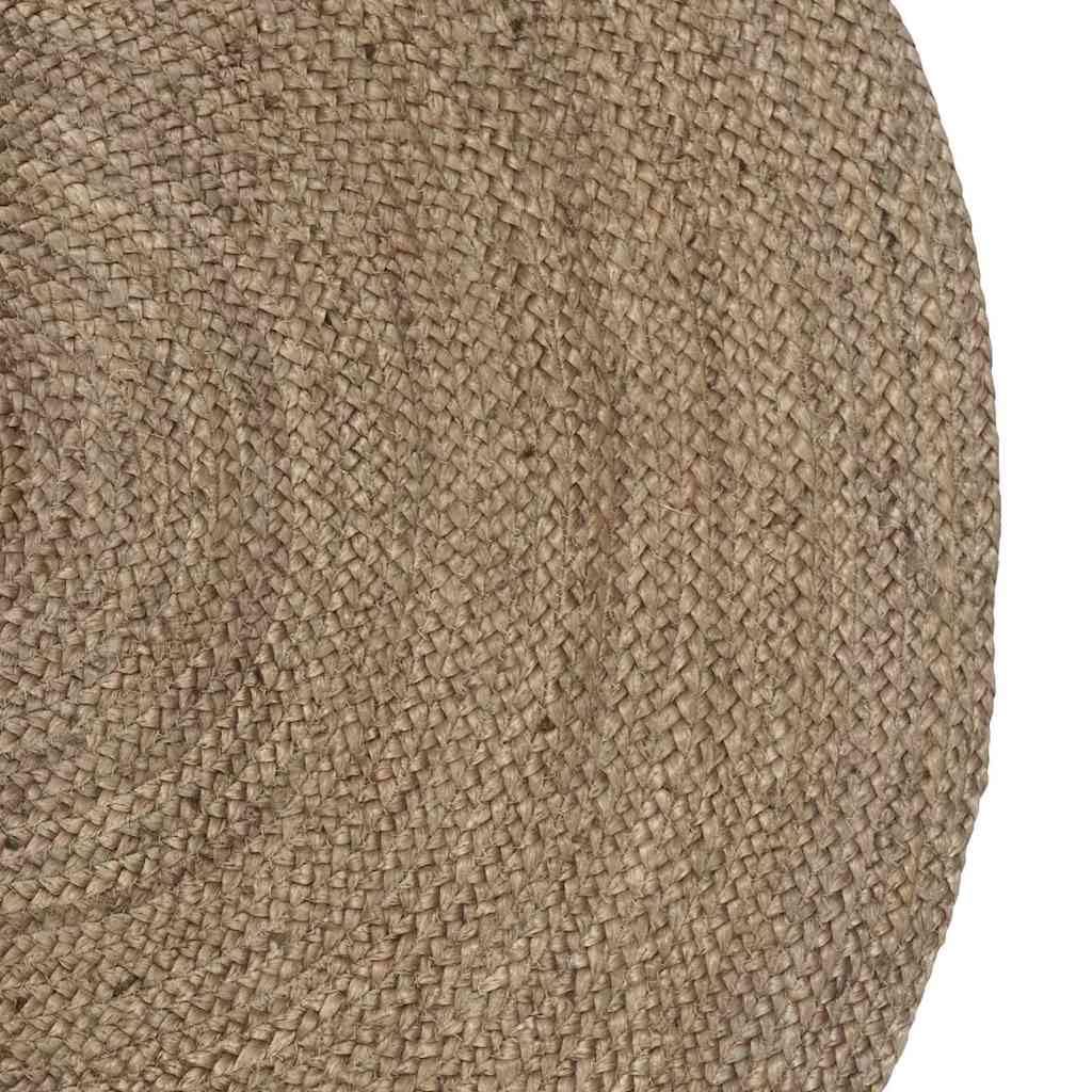 Tapis de salon ovale gris 122 x 183 cm en toile de jute fait à la main lavable en machine Tapis de salon moderne pour intérieur