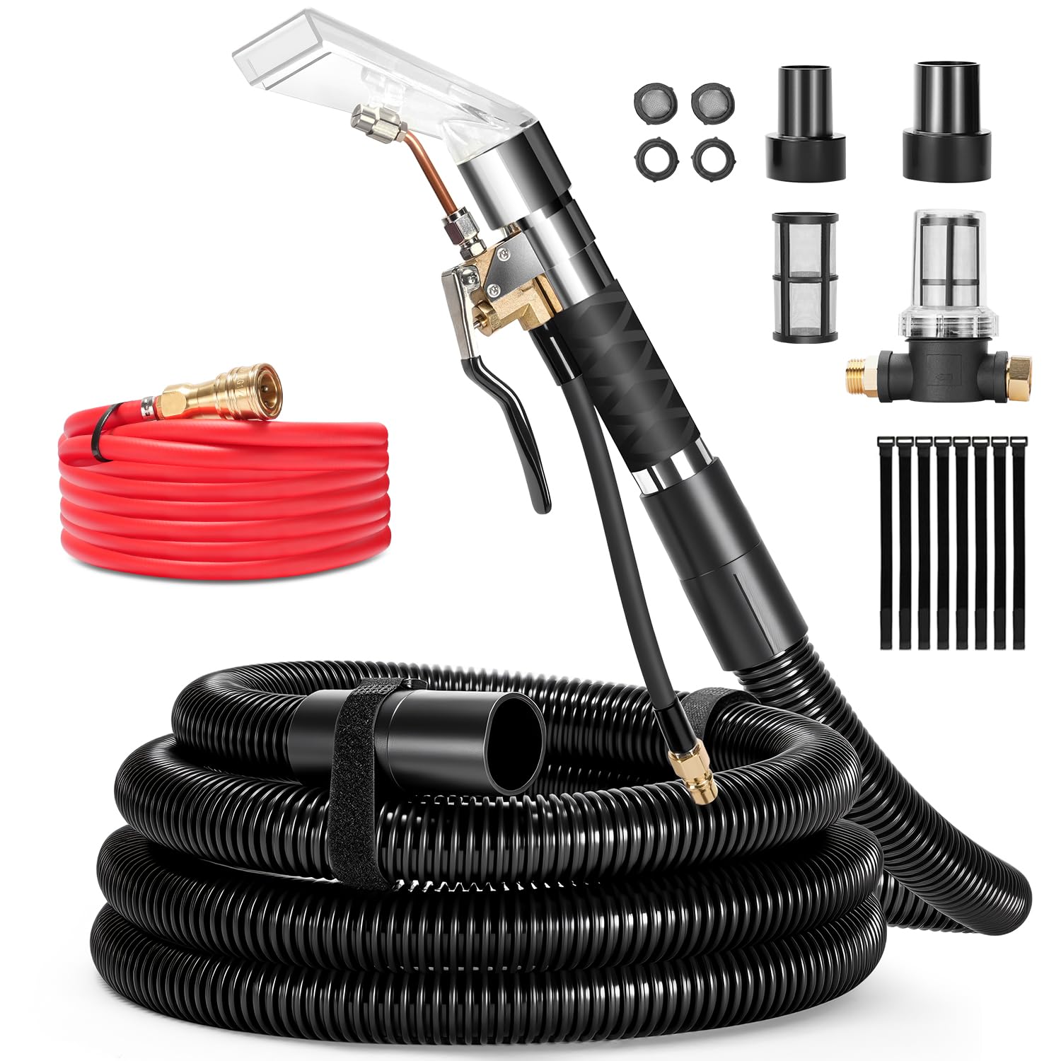 Extractor Attachment Kit for Shop Vac, Extractor Kit with Wand Hose Adapter Fit Carpet Sofa Car Cleaning for Home and Auto