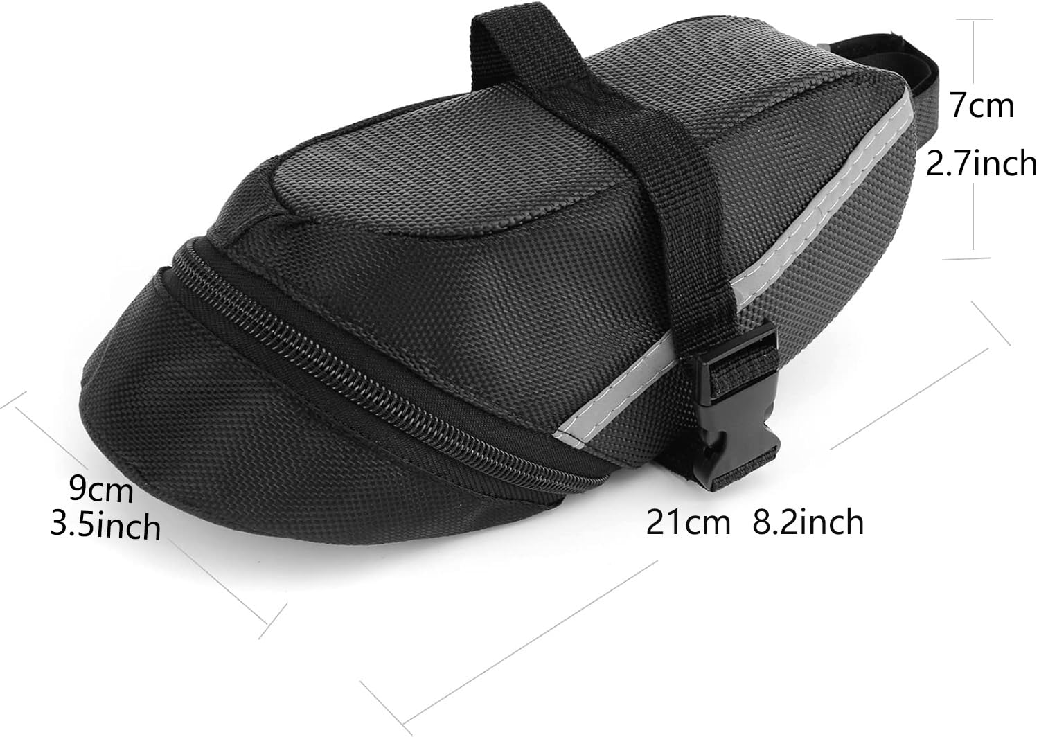 1 bolsa para sillín de bicicleta, con reflectante para un paseo de seguridad, bolsa de sillín de bicicleta debajo del asiento, paquete de asiento de ciclismo para bicicletas de montaña y