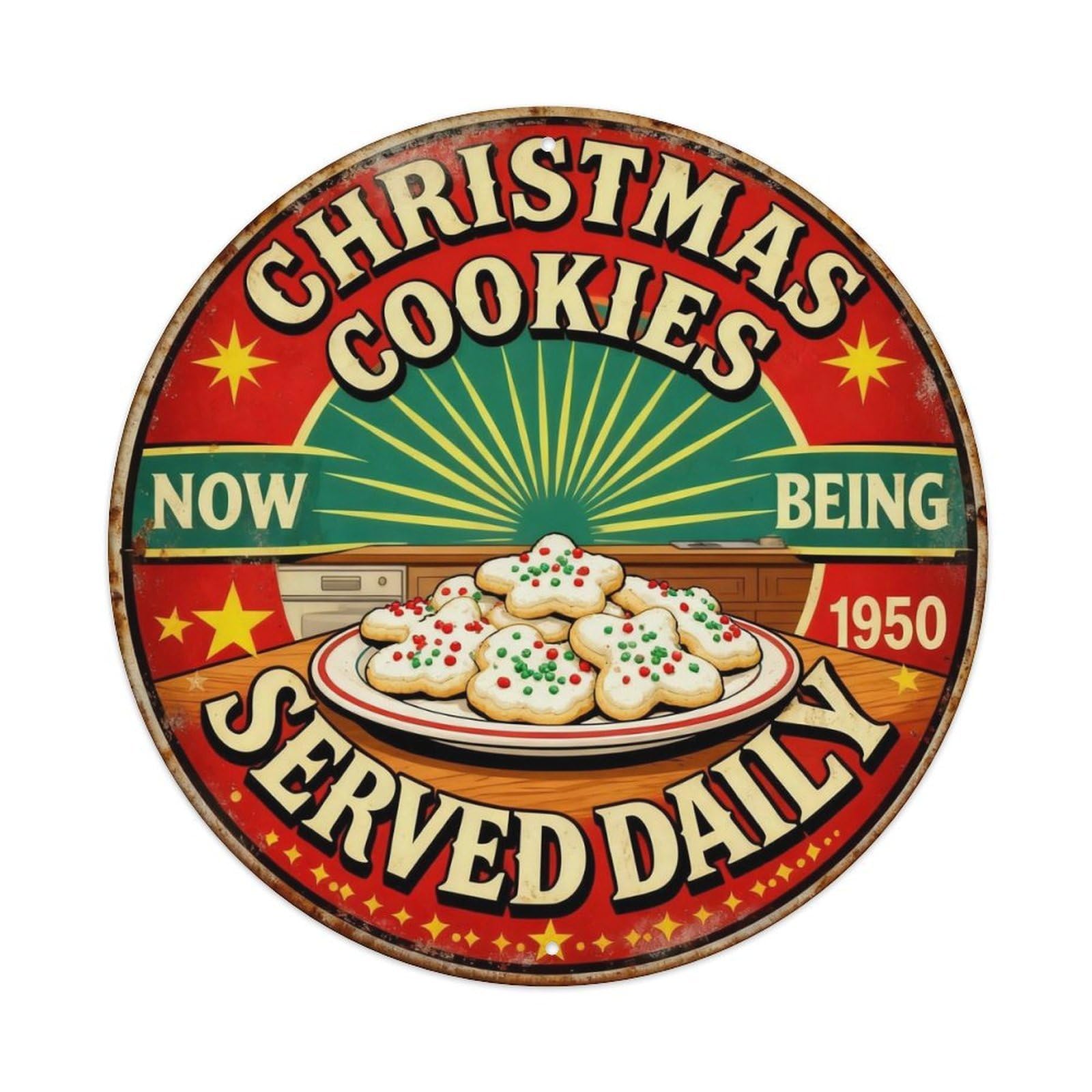 Christmas Cookies Baking Sign Metal Tin Sign Plaque