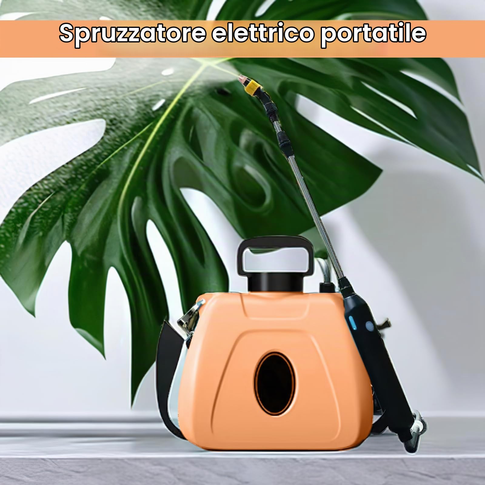 Pompa Irroratrice a Batteria da 8L Spruzzatore Elettrico 3 ugelli per nebbia, Spruzzatore Portatile USB ricaricabile per piante da giardino, spruzzatore da giardino con tracolla regolabile