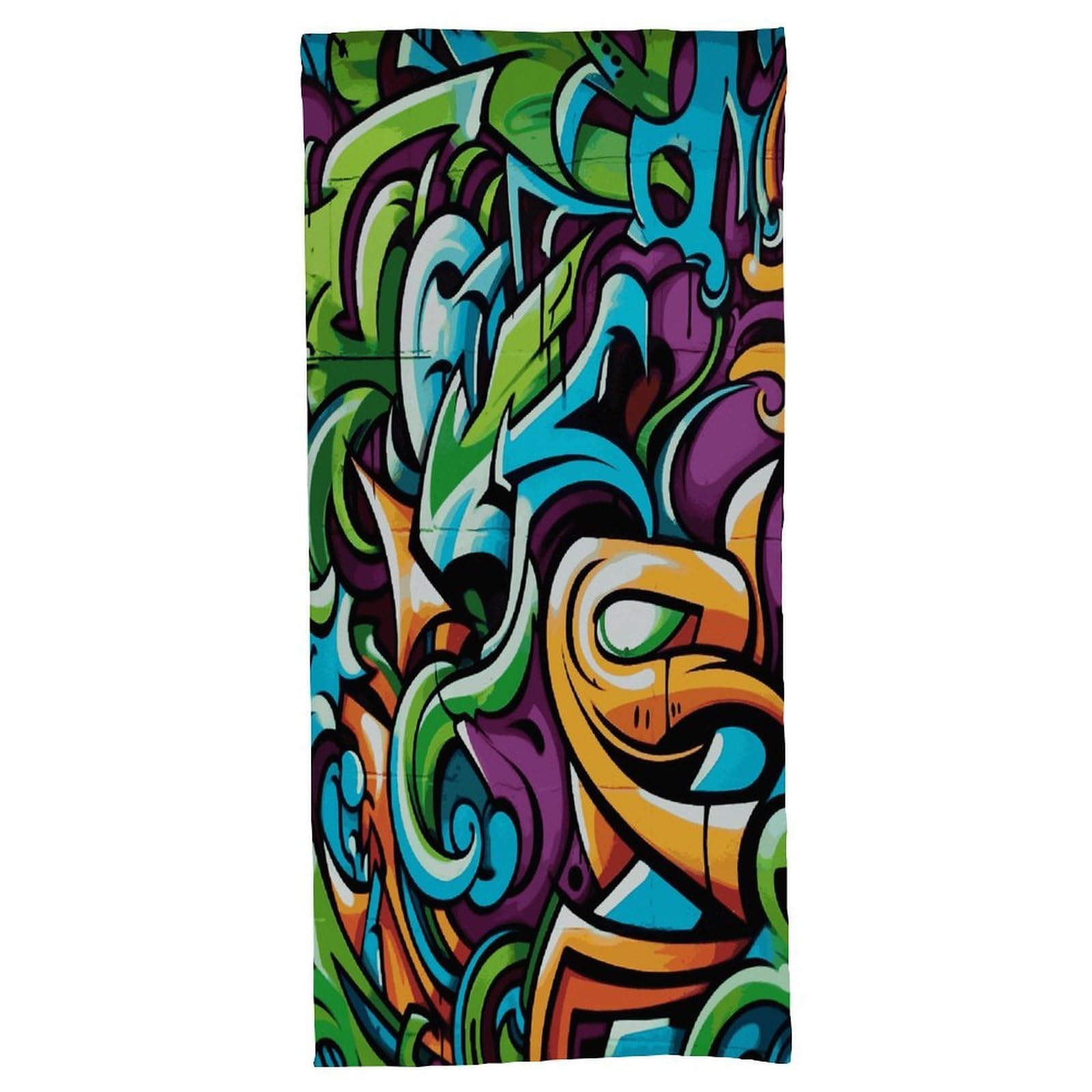 Fekiloot Men's Style Graffiti Drawing Art Bath Towel Highly Absorbent,Beach Towels For Wo,Pool Towel Bathroom Essential For Beach,Gym,Travel, Camp