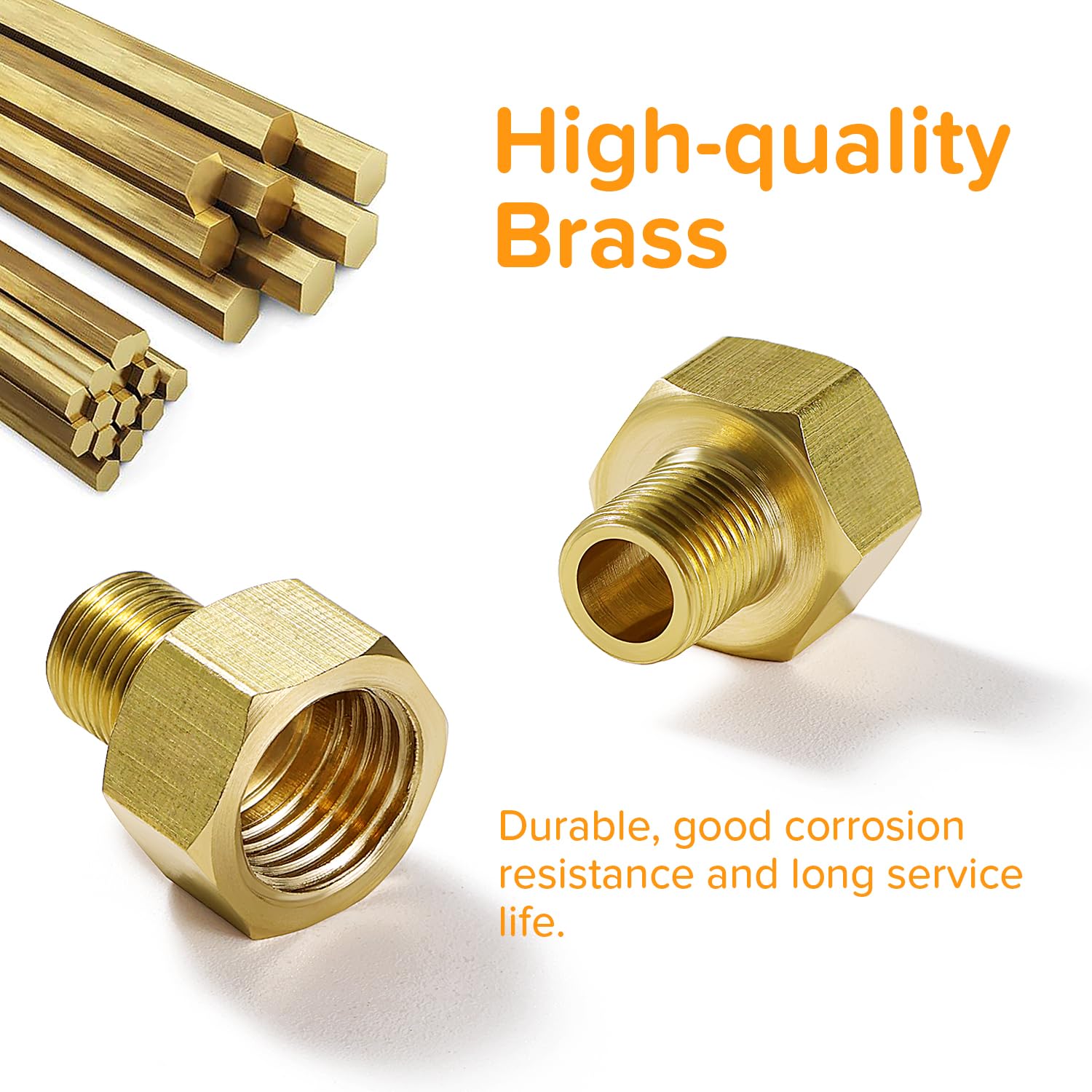 3 Pezzi Raccordo Ottone G1/4 Maschio X G1/8 Femmina | Adattatore Riduttore Per Tubi - Foto 5