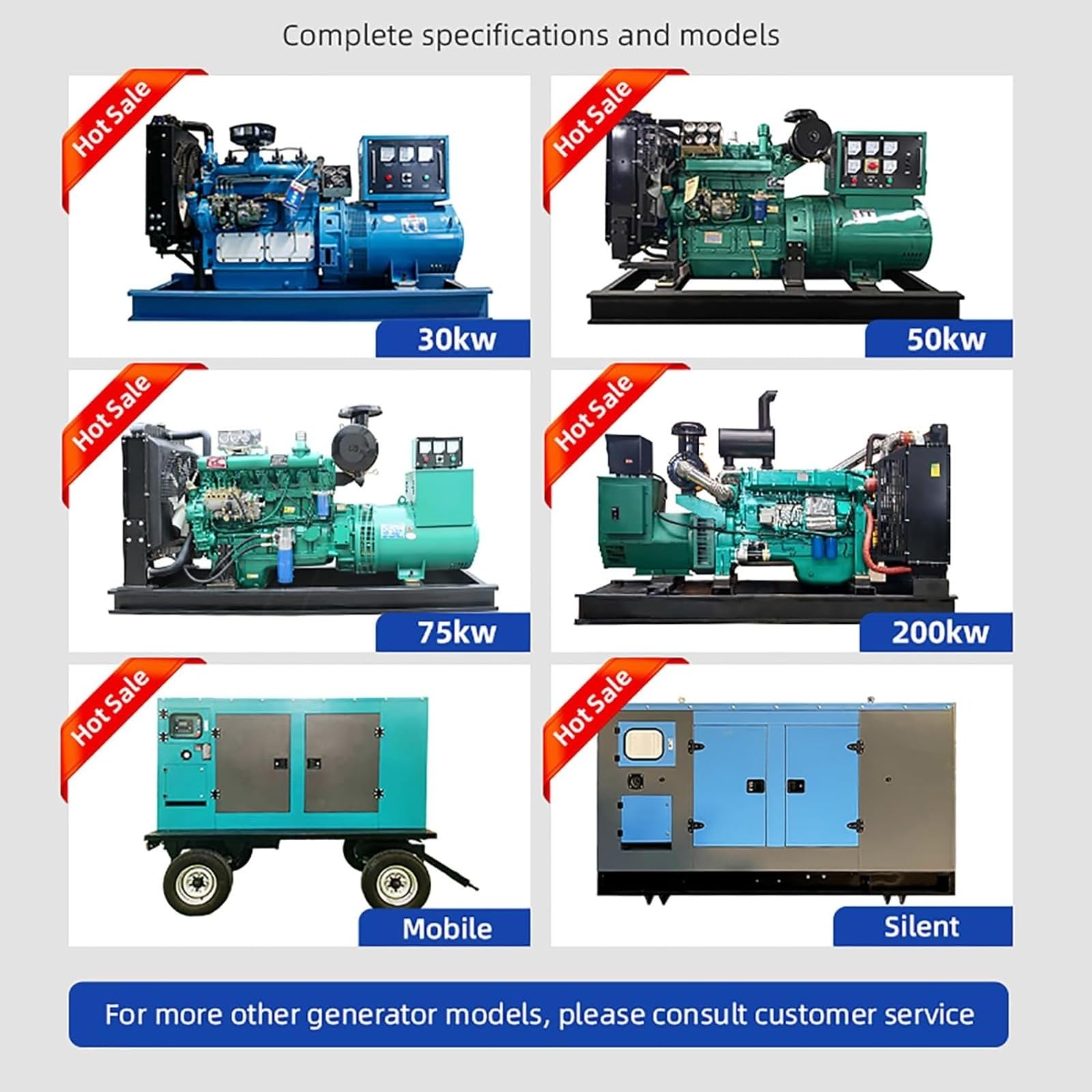 Juego de generador de arranque automático, sistema de alimentación en espera, suministro de electricidad de respaldo para aplicaciones comerciales industriales