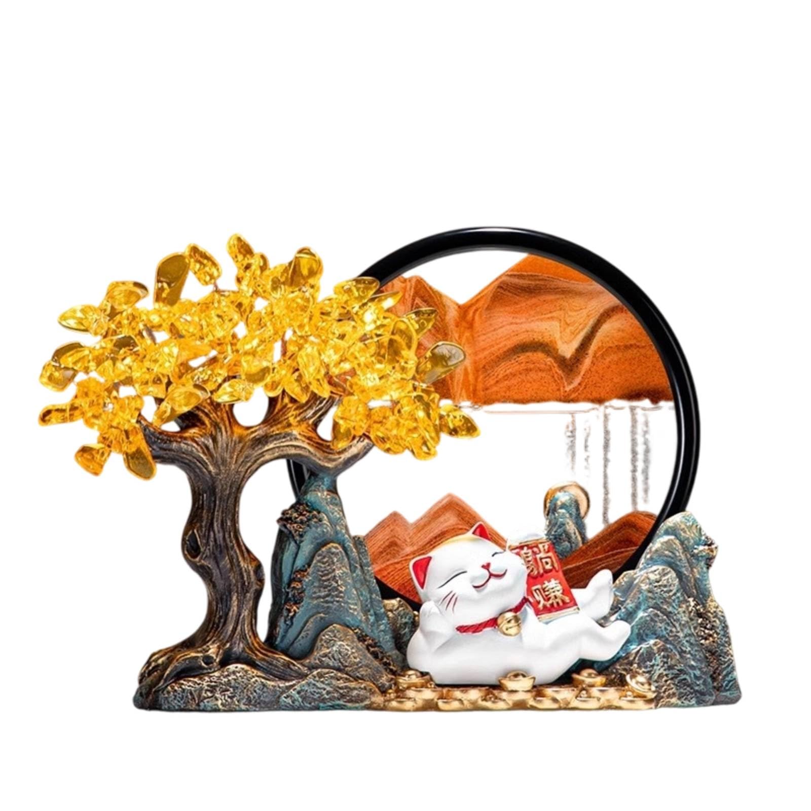 Décoration Chat du Succès Apaisant Ornement Bureau En Résine Traditionnel Décoration avec Mouvant pour Salon, style to 3