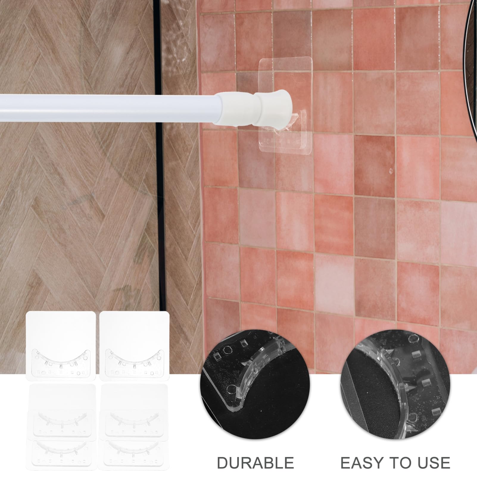 UKCOCO 3 Ensembles Support De Tringle De Monté Tringle À Rideau De Supports De Tringle À Rideau Mur Crochets À Canne Rideaux Modernes Tiges Transparent Plastique 6 Paires*3