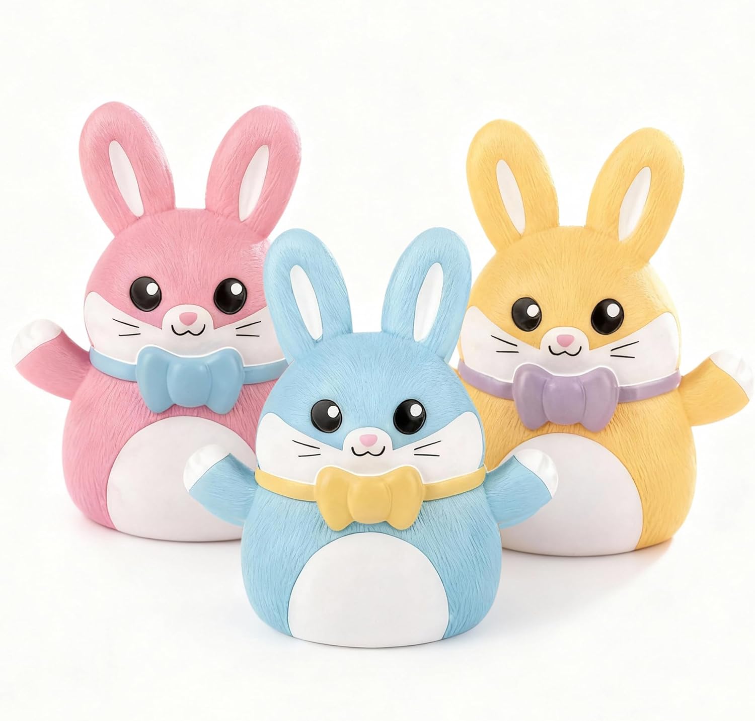 Easter Bunny Stretchy Hand Puppet 6 Inch – Assorted Colors – 12 Piece Display