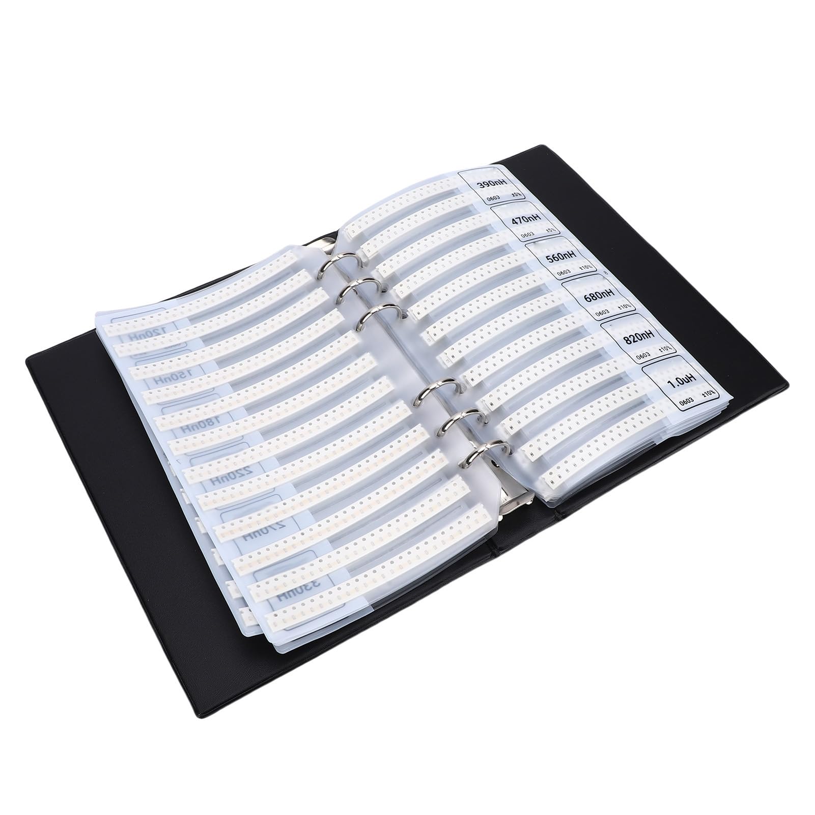 Fabater 0603 Juego Surtido de Inductores, 64 Valores X 50 Piezas, Libro de Muestras Premium para Inductores Multicapa con Blindaje Magnético para Ingenieros y Probadores