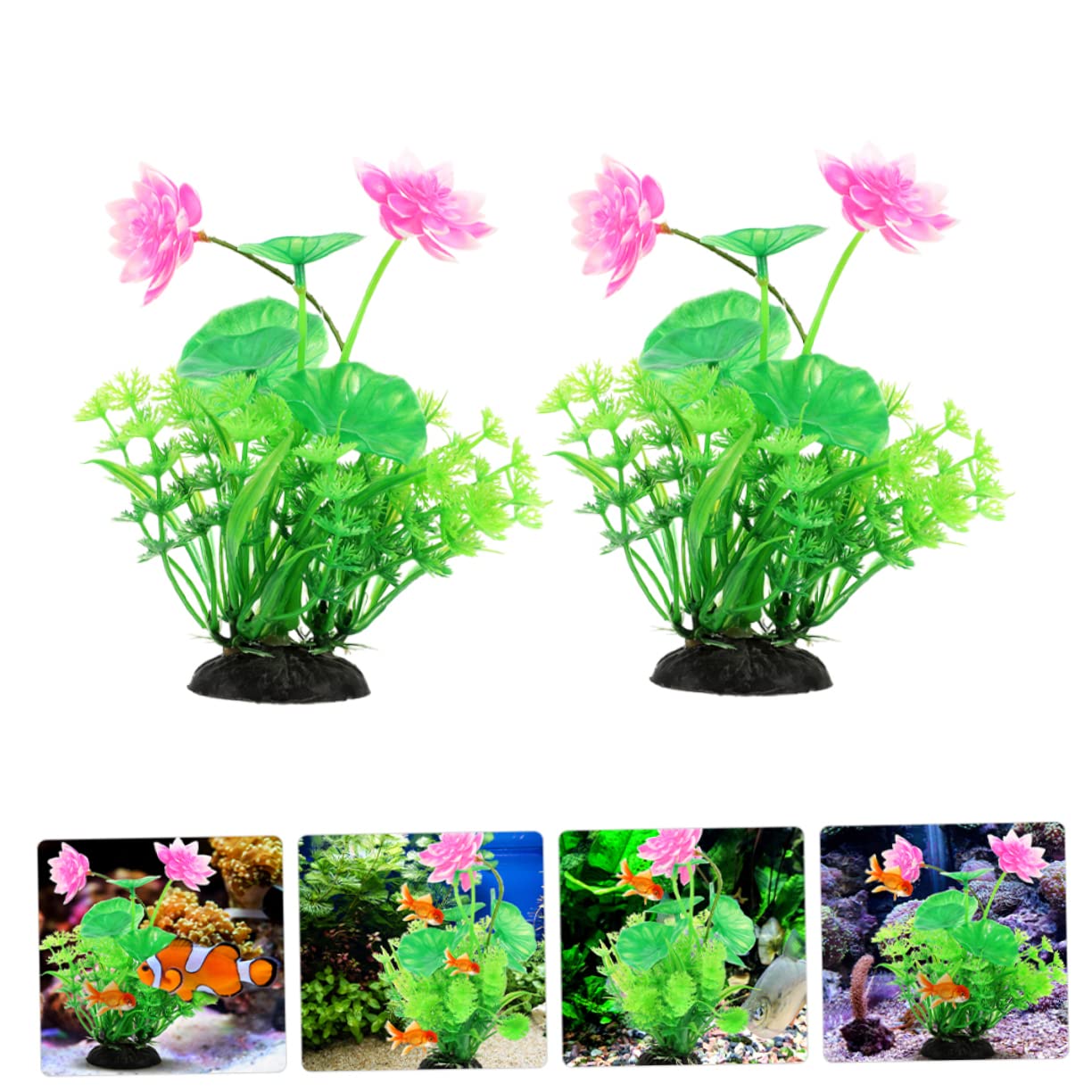 Happyyami 5 Juegos Paisajismo del Acuario Suministros para Peceras Picos De Riego Aire Artificial Plants Aqua Plant Accesorios para Peceras Decoraciones Planta De Pecera 2 Piezas * 5