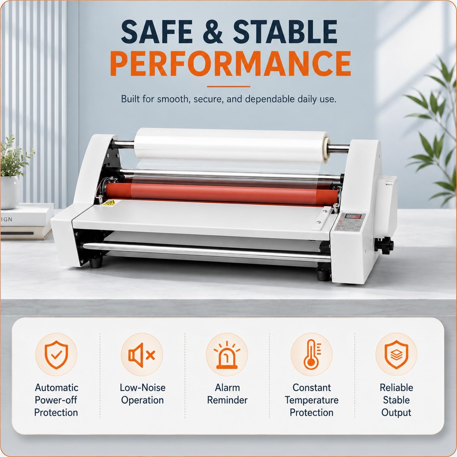 Przemysłowy laminator komercyjny, folia rolowana na gorąco na zimno | Jednostronny dwustronny, szerokość 350, do papieru, kartonu, drewna, PCV, folii.