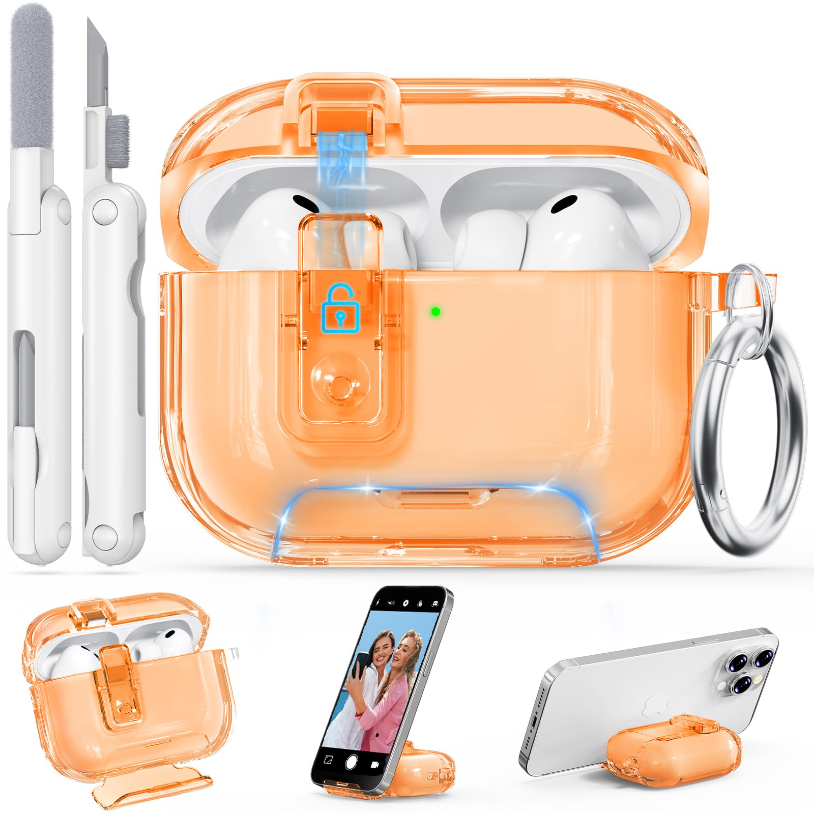 Amazon | AirPods Pro 3 クリアケース 2025 セキュアロック付き ソフト