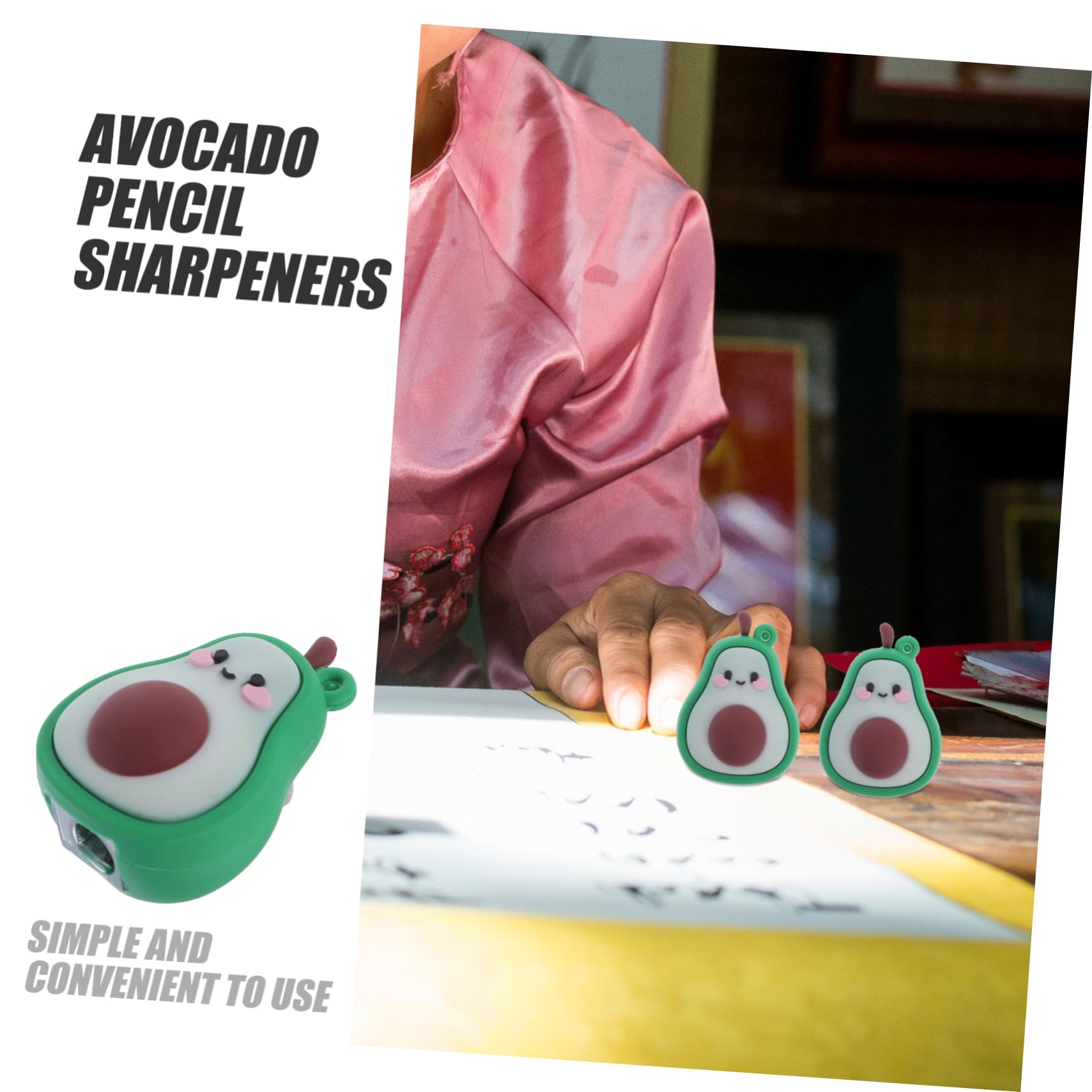 20stücke Süße Avocado Bleistiftspitzer Tragbare Cartoon Anspitzer Für Schule Für Klassenzimmer Kreatives Schulbedarf