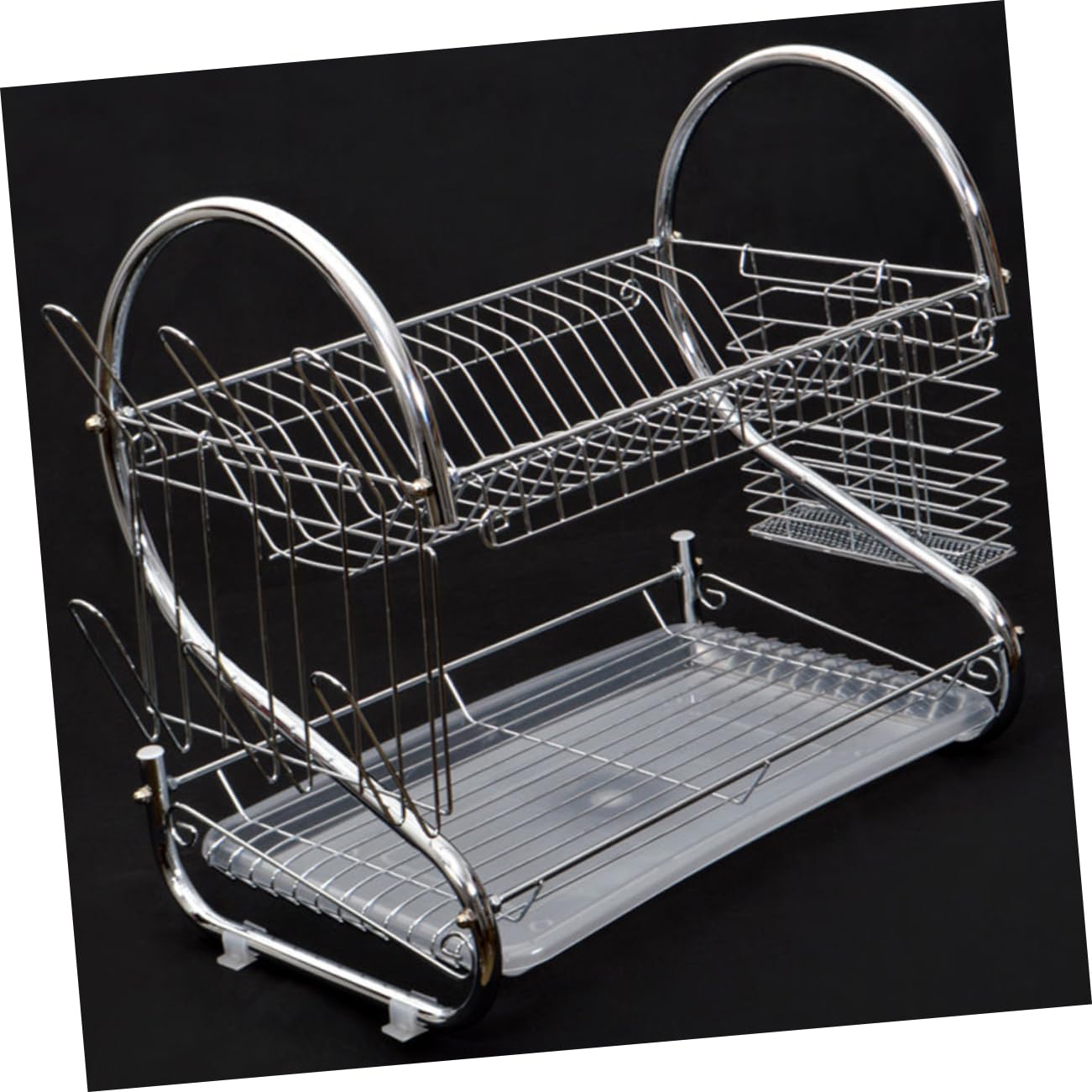 Alipis Escurridor Platos Rejilla Para Secar Diseño Compacto Bandeja Plástico Acero Inoxidable
