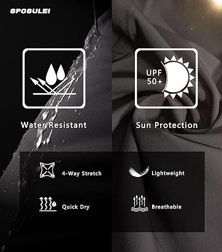 Miniatura 4 de SPOSULEI - Pantalones ligeros de jogging para hombre, deportivos para senderismo, de secado rápido, para correr, gimnasio, con bolsillos con