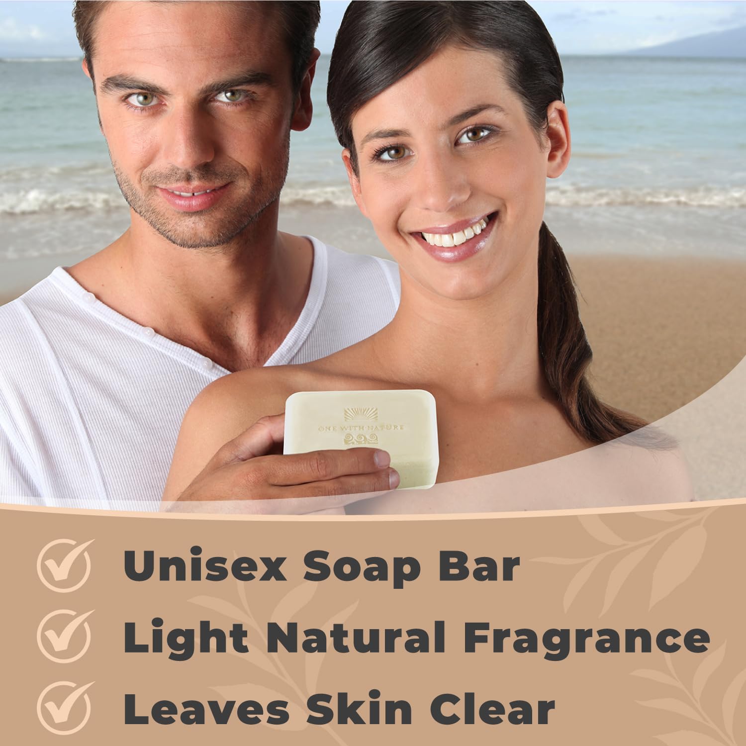 One With Nature Dead Sea Salt Soap 7oz 3-Pack – Purifying and Exfoliating Soap Bar with Dead Sea Minerals for Face & Body, for Men & Women. Unscented. - Image 4