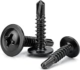 SKGSLFIX 100Pcs #8 x 3/4″ Black Zinc