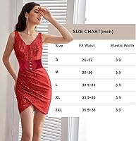 Vista 5 de GRACE KARIN Cinturón de corsé con botón a presión para mujer, cinturones elásticos anchos para vestido de cintura elástica