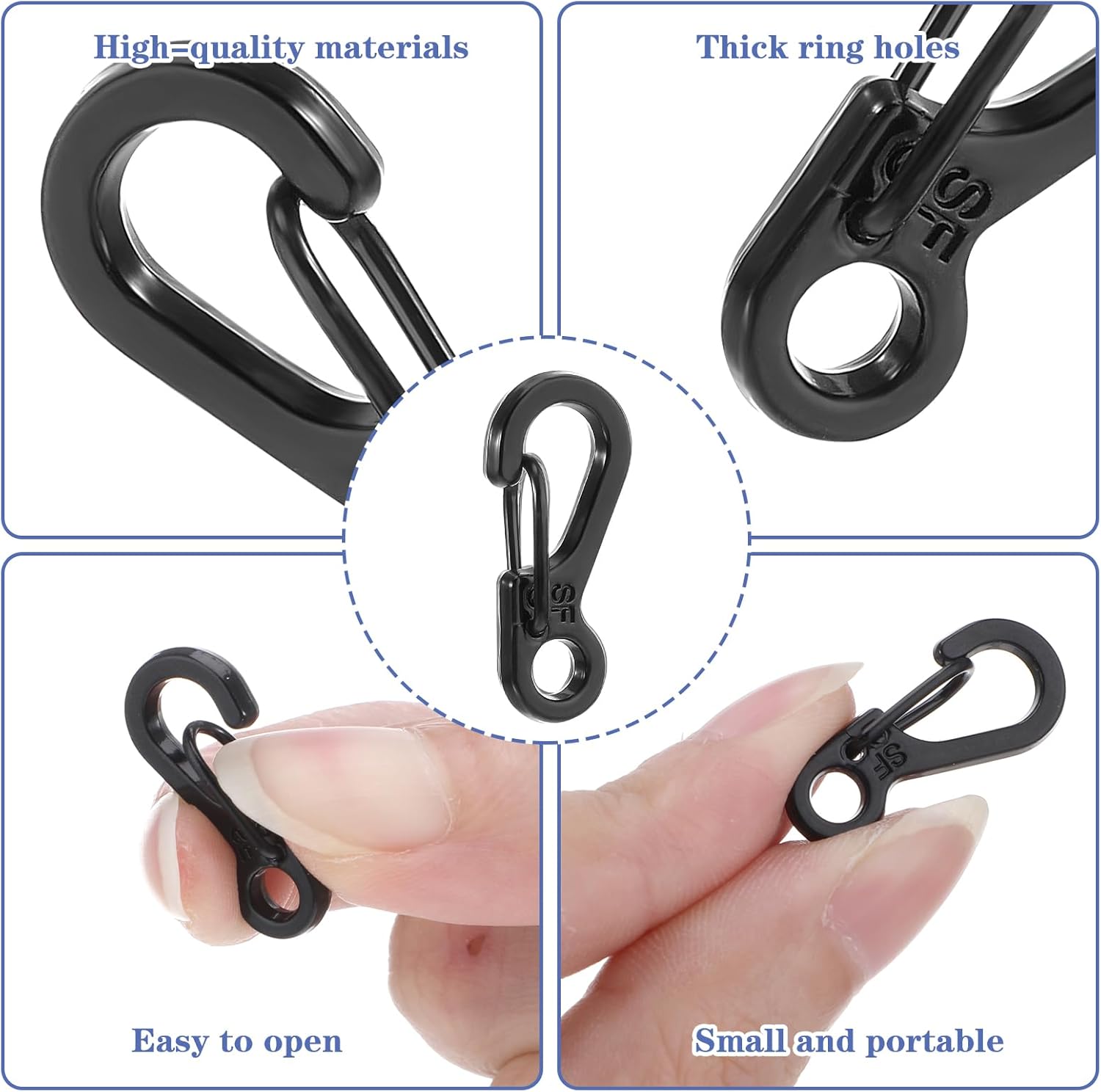 12 Pcs Tiny Carabiner Clip Metal Small Spring Snap Hooks, 1 inch Key Chain Clip Hooks Metal Swivel Clasps Lanyard Snap Hook Carabiners for Camera Strap, Backpack Keychains Accessories - Image 4