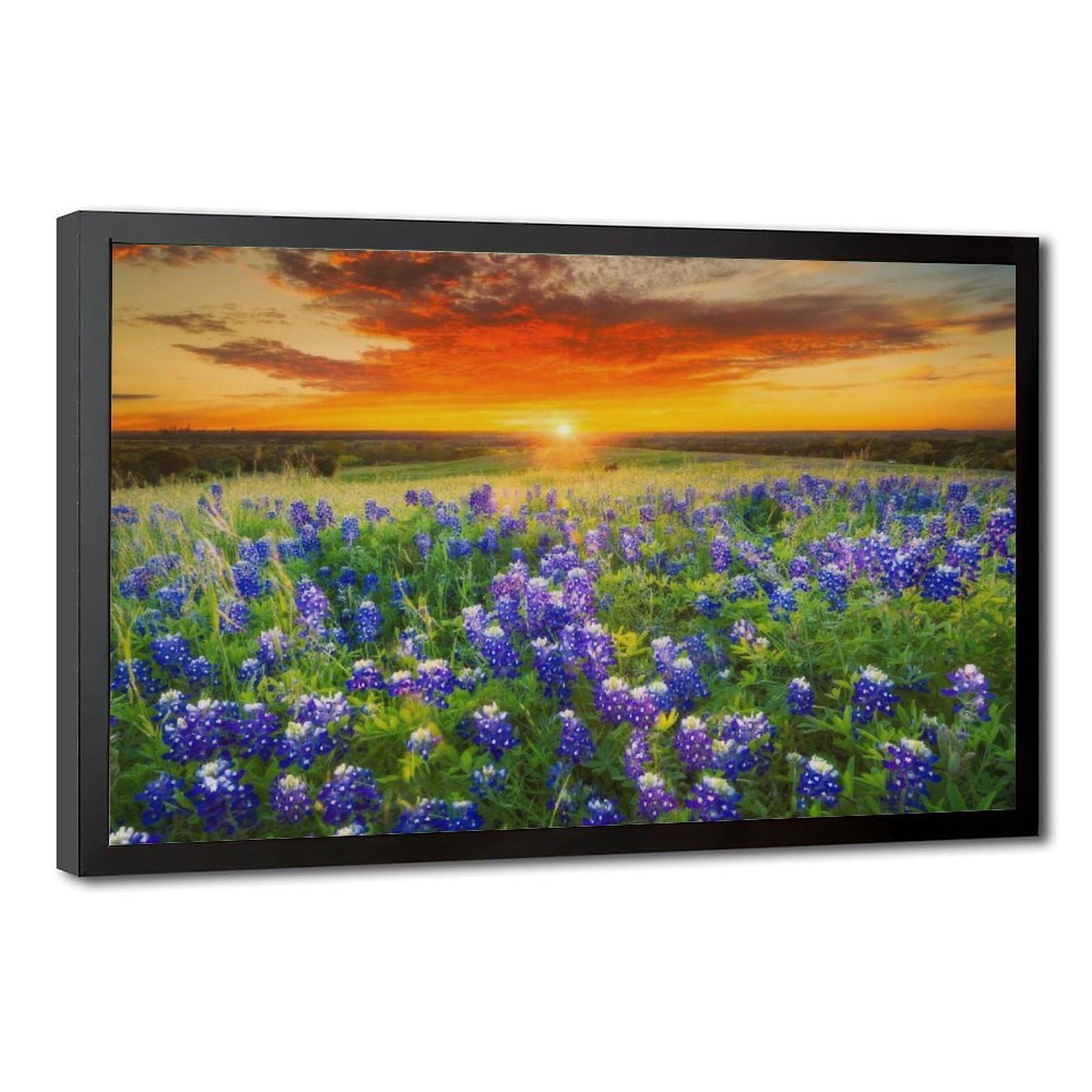 Bareronor Colorful Wildflowers Field Sea Canvas Poster Bedroom Decor Landscape Office Room Decor Gift 8" L X 12" W