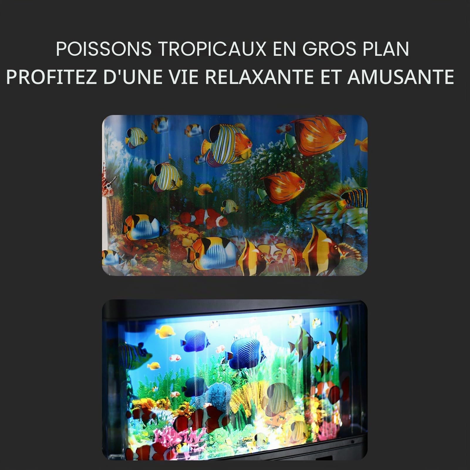 Lampe de Poisson Ornementale Simulée, Lampe D'aquarium Artificiel, Lampe Décorative, Mini Lumière D'océan à LED pour la Maison, le Bureau, la Chambre D'enfants (Prise UE 220V)