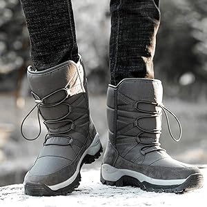 ☆ハイカット 防水 防滑 裏起毛 スノーブーツ 雪靴 男女兼用 27cm 茶 楽天市場】【Mishansha】最強配送 送料無料 スノーブーツ メンズ