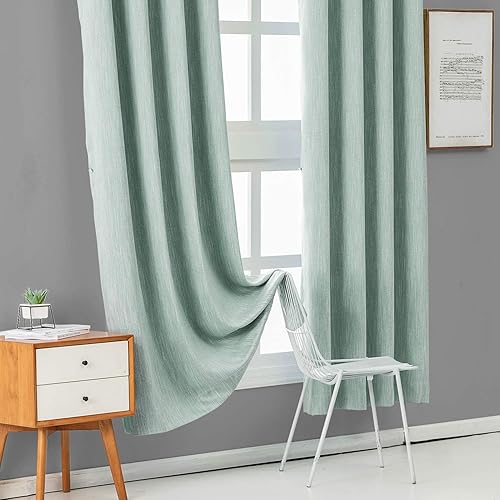 Miniatura 9 de Melodieux - Cortina con ojales térmicos, con textura de algodón, 1 panel