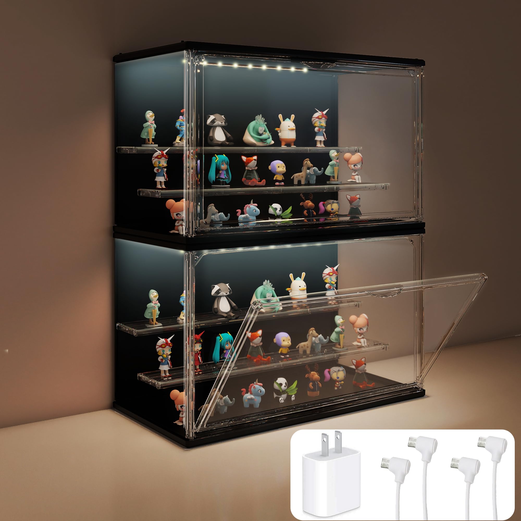 クリスタル置物2個セット　未使用に近い　送料無料　専用ページして購入OK◎◆◆◆ Amazon.com: VERSSURE 2PCS Clear Display Case for Collectibles, 3