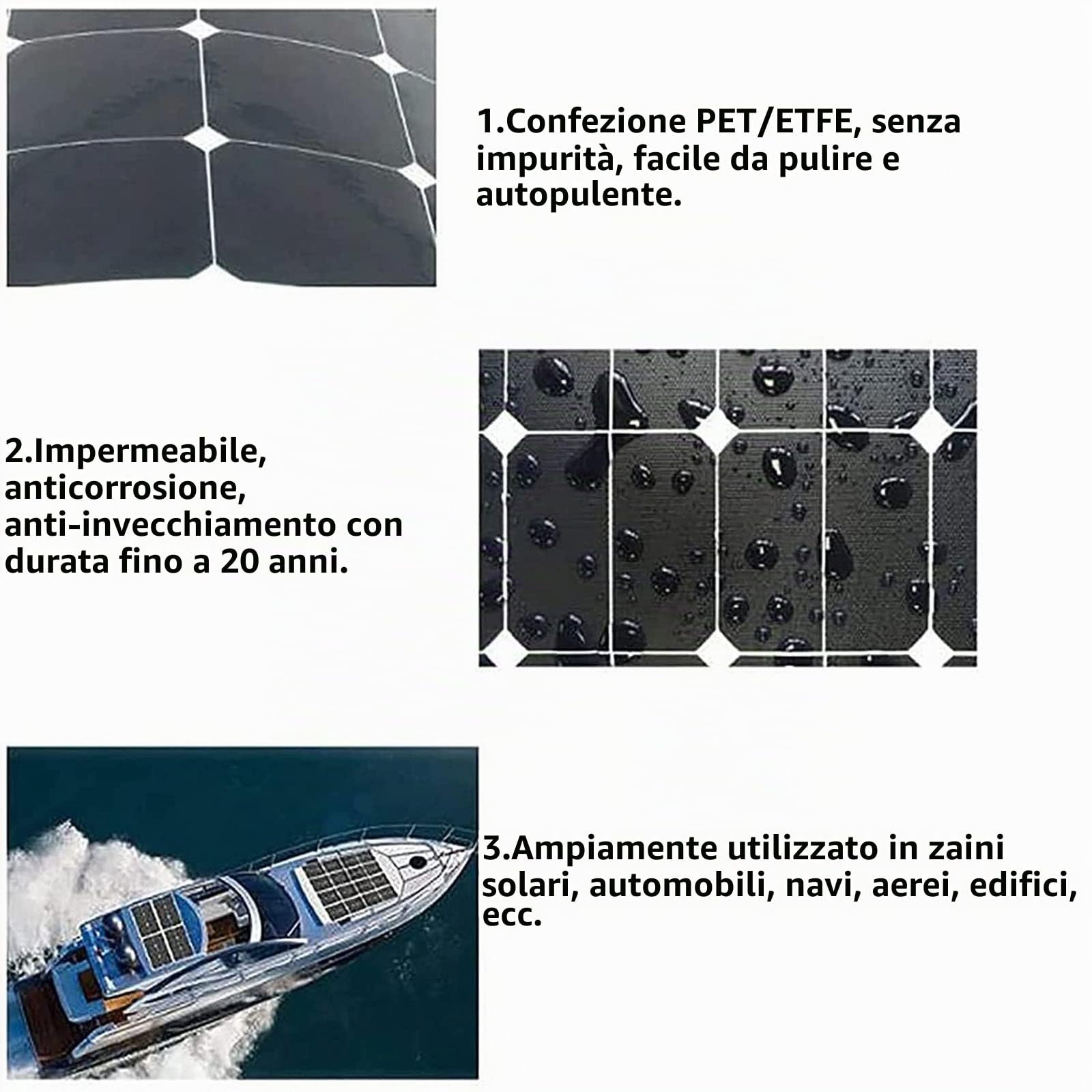 Power Bank 100W Pannello solare, Kit caricabatterie pannello solare fotovoltaico 12V con regolatore 10A-100A Linea di ricarica 10 in 1, Batteria pannello solare per auto, camper, roulotte, b