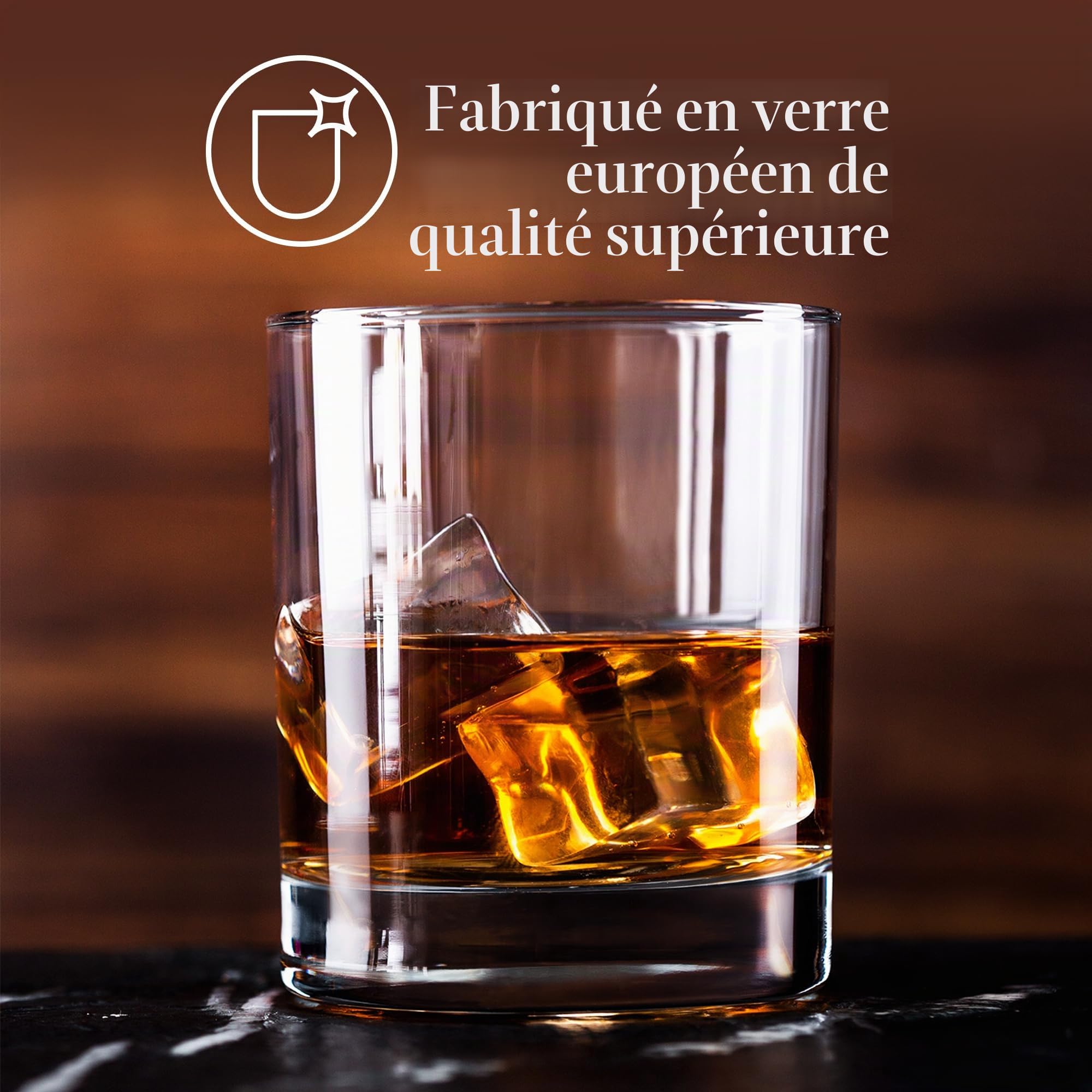 Volarium CRYSTALIA Qualité Supérieure Verres à Whisky, Lot de 6, 305 ml 100% SANS PLOMB Verre Rhum, Verre Wisky pour Cocktails, Scotch, Cognac, Chivas, Verres à Boire, Whisky Glass