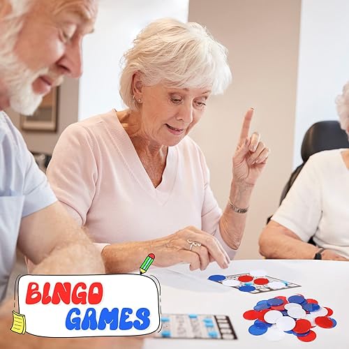 Miniatura 4 de Wettarn 600 fichas de póquer de plástico de 1.45 pulgadas, 3 colores, fichas de bingo en blanco para adultos, contadores de póquer, aprendizaje de