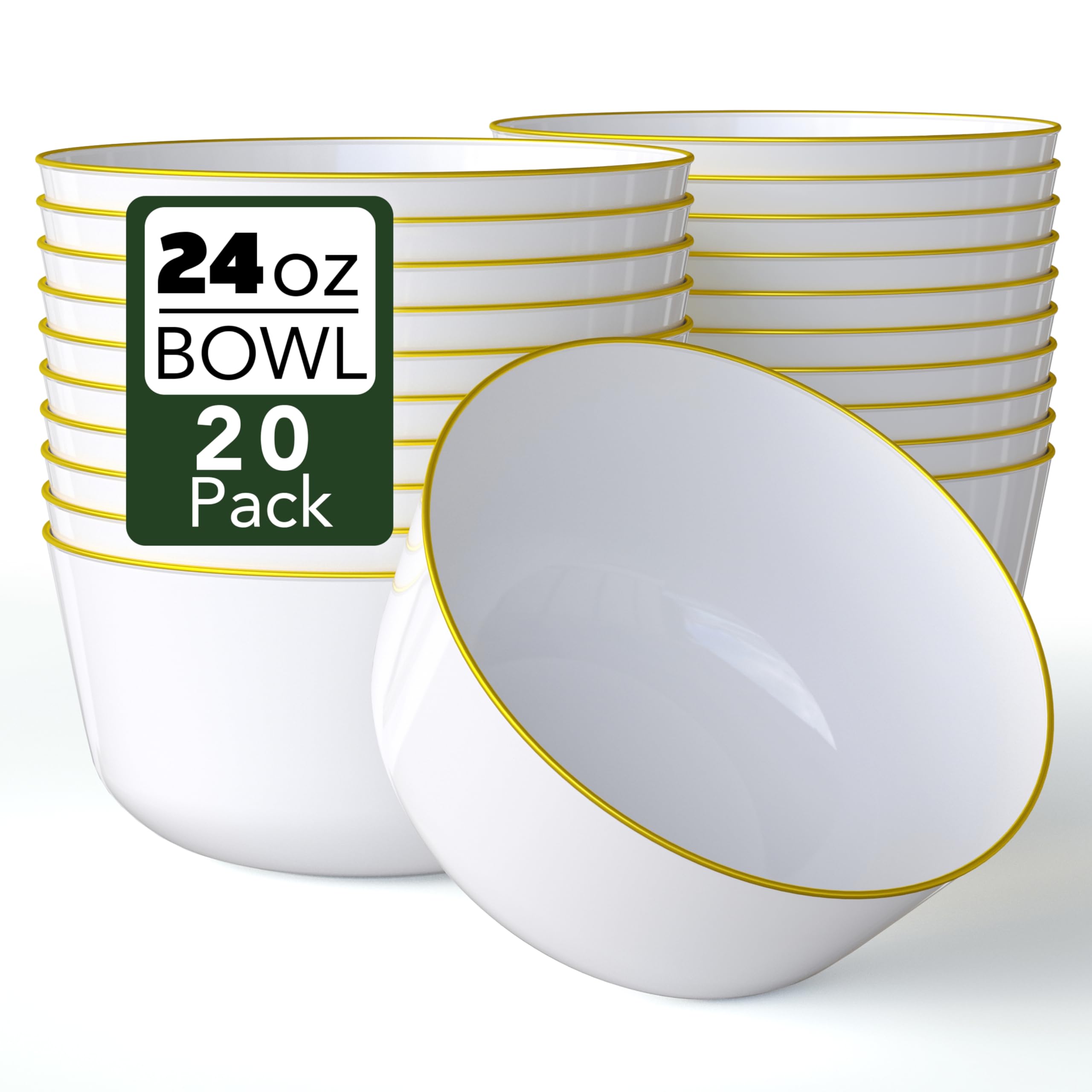 Trendables 24oz Disposable Bowls - Elegant Serving -16