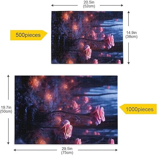 Miniatura 5 de Flower Rose Jigsaw Puzzles 500 Pieces for Adults,Learning Educational Puzzles,Difficult and Challenge Families Toys with Mesh Storage Bag 2012171