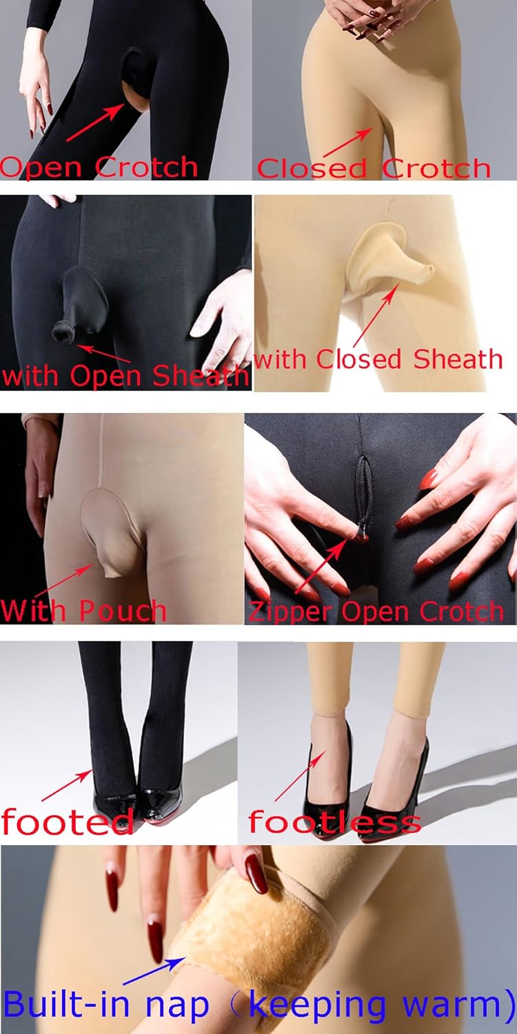 Unisex Women Men Sexy Bodystocking Keeping Warm High Collar Catsuit Stretchy Anti-Hook Zipper Bodysuit Jumpsuit