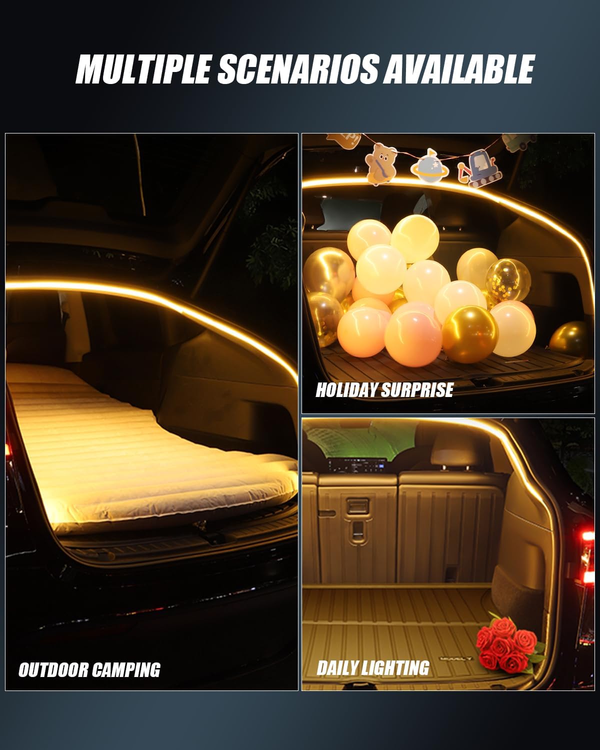 Model Y Trunk LED Ambient Light,Rear Trunk Waterproof LED Light Strip,Trunk LED Light Bars Modification LED Strip Lighting Atmosphere Model Y Light Interior Accessories Compatible with Tesla Model Y