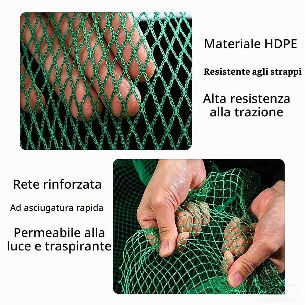 Rete Antigrandine per Orto 6x10 8x10 4x10 3x10 2x10 10x10 6x8 6x6 - Disponibili Diverse Taglie, Resistenza Allo Strappo, Maglia da 5 mm Telo Antigrandine per Auto Tettoia