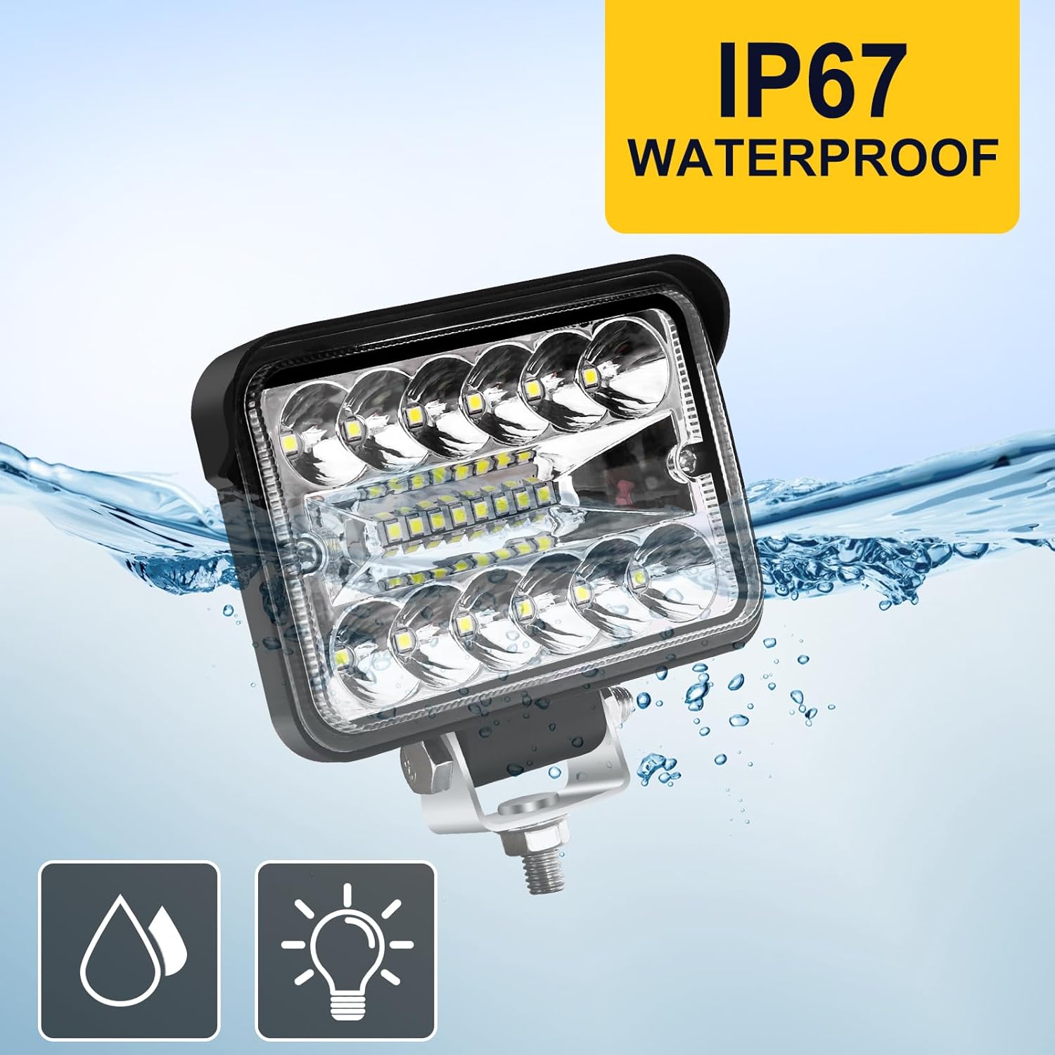 3-Inch LED Work Light Bars, Square LED Offroad Driving Additional Work Lights Waterproof for Offroad 4X4 Tractor Pickup ATV,2PCS(White)