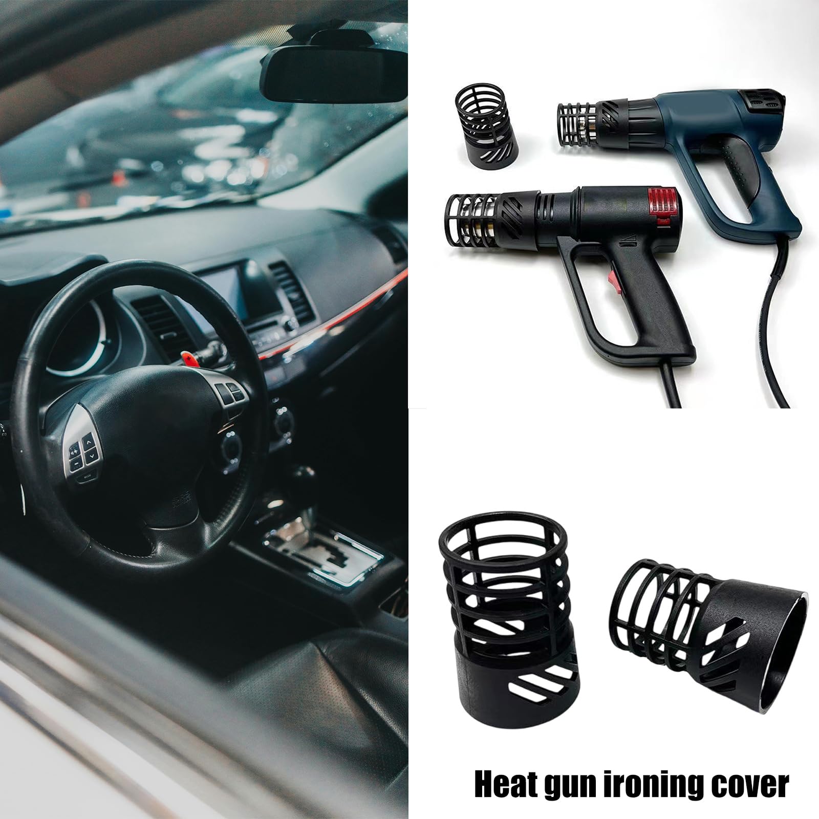 2 Pezzi Pistole Termiche Scudo Resistente alle Alte Temperature con Disegni Trasparenti Accessori per Uso Domestico e Industriale