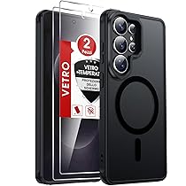 LeYi Cover Magnetica per Samsung S26 Ultra 5G con 2 x Vetro Temperato, Custodia per Samsung S26Ultra Traslucida Opaca Anti-Impronte Resistente ai Graffi Paraurti in TPU Antiurto Protettiva Case, Nero