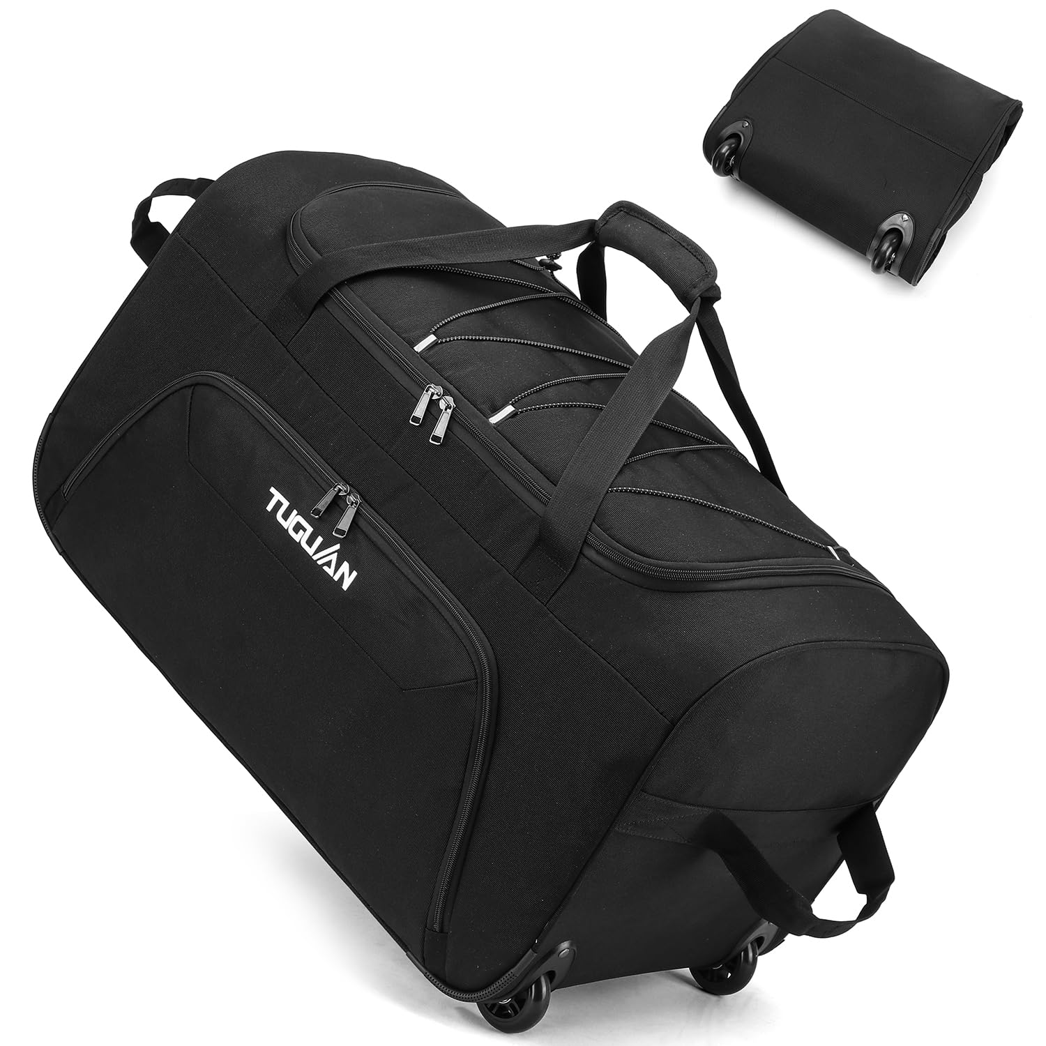 TUGUAN Equipaje de mano con ruedas, maletas plegables de viaje grandes de 110 L, bolsa de equipaje ligera y expandible, equipaje plegable de 28 pulgadas, bolsa de viaje con ruedas para hombres, Grande